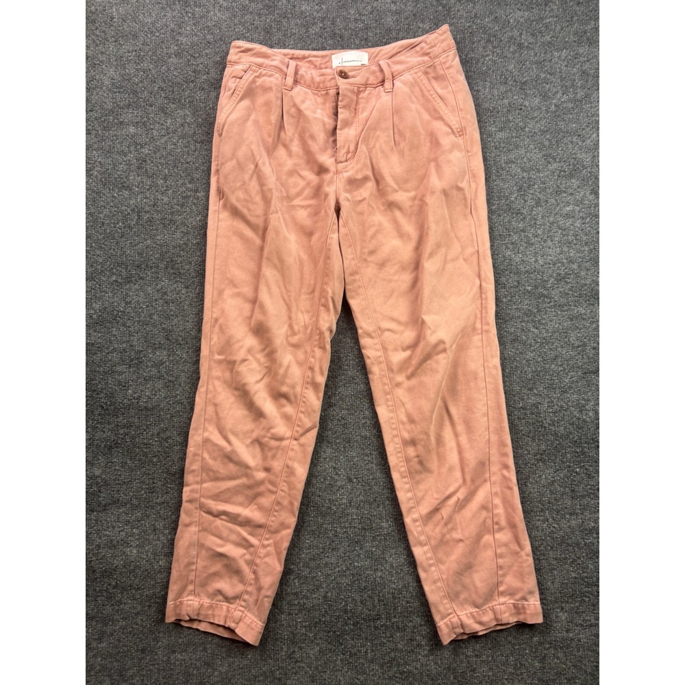 Anthropologie Pleated Tapered Pants Womens 26 Pink Lyocell High Rise Trousers‎